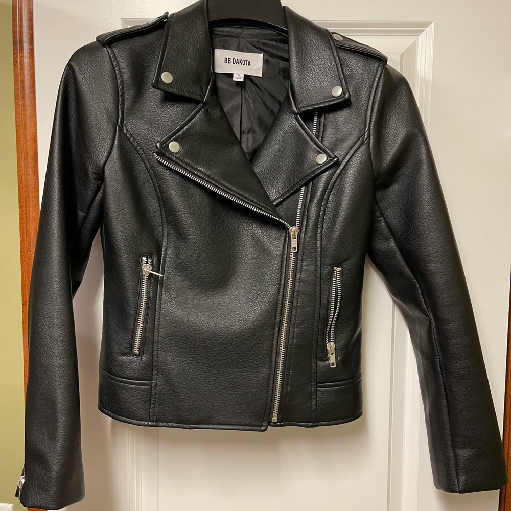 BB Dakota Amelie textured vegan leather jacket